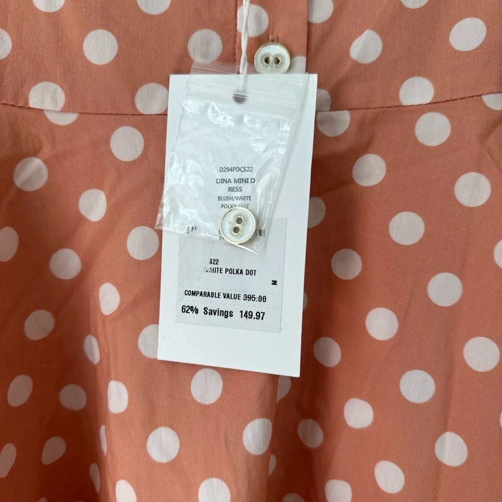 Caroline Constas Polka Dot Mini Dress NWT | Peach | Size Medium - Picture 7 of 7